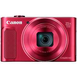 Canon PowerShot SX620 Digital Camera, HD 1080p, 20.2MP, 25x Optical Zoom, Wi-Fi, NFC, 3 Screen Red